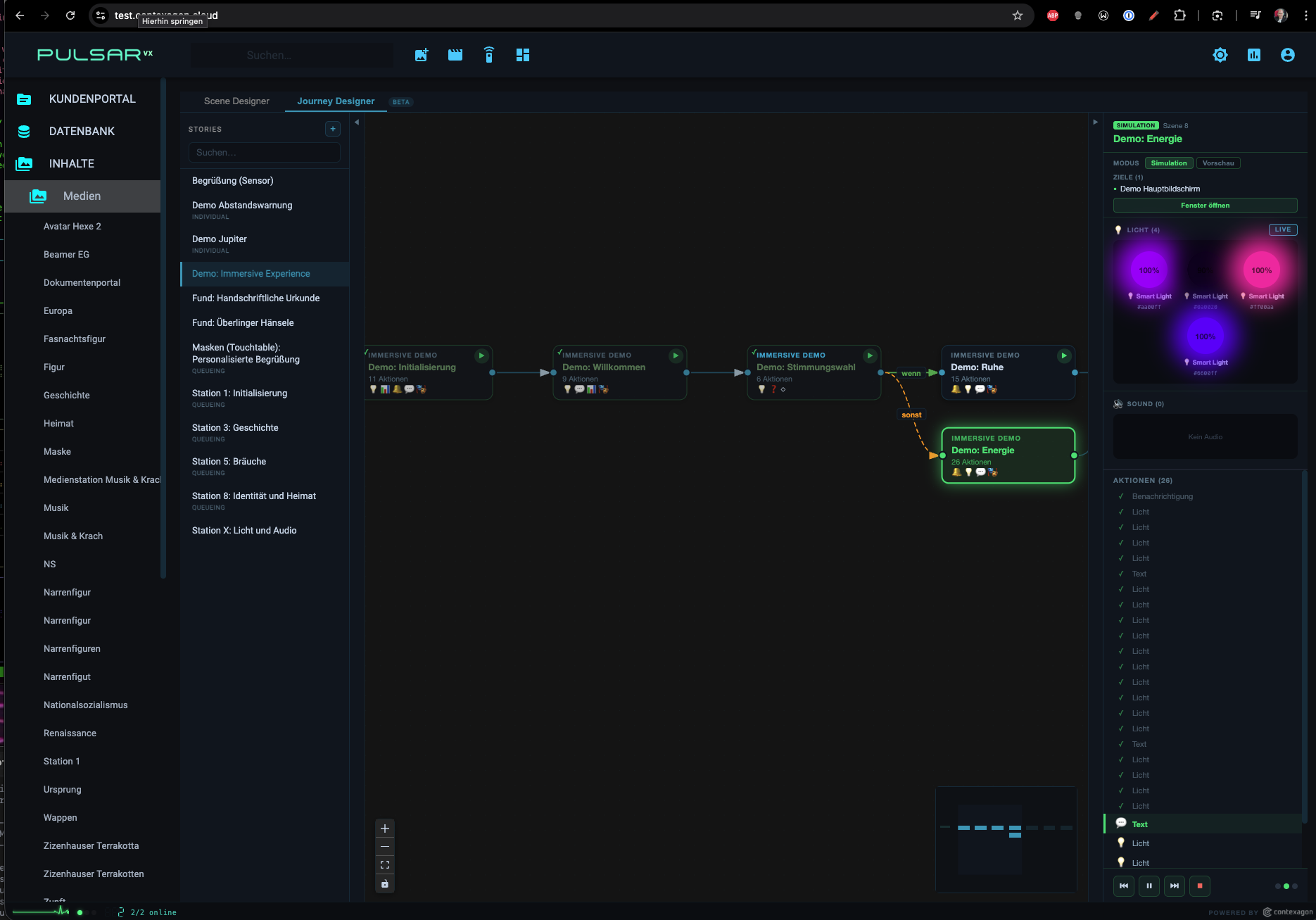 Grafische Storytelling Engine in Pulsar VX